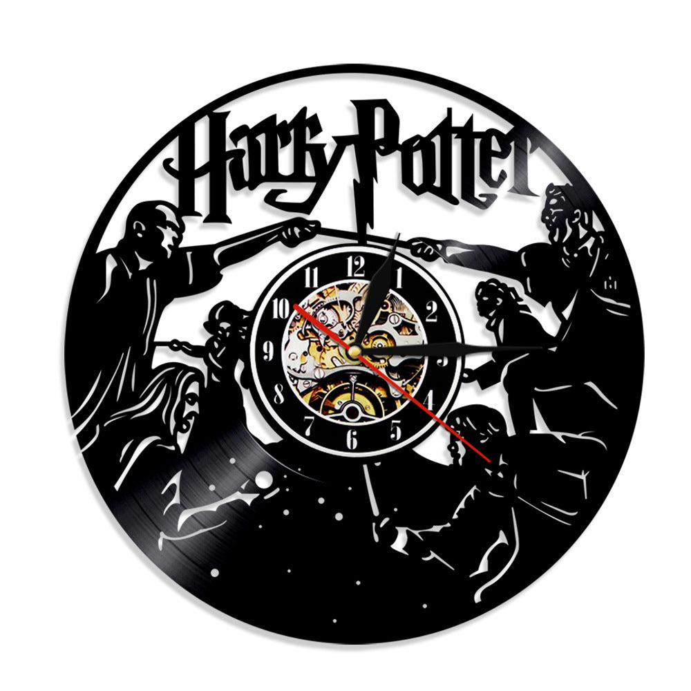 Harry Potter Vinyl Wall Clock Led Night Light Harry Potter Creative Clock